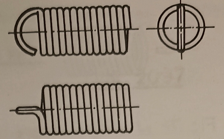 Muelle con anillo simple aleman centrado