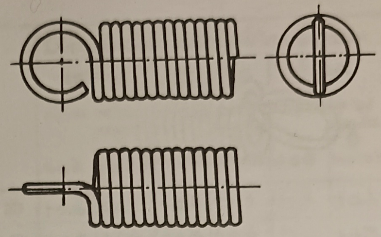Muelle con anillo simple aleman entero centrado